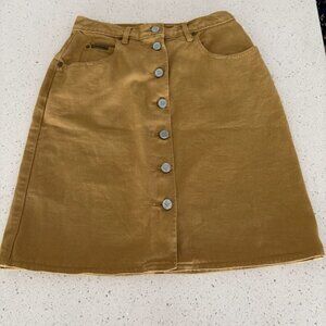 Calvin Klein Jean Skirt- Size 6 Mustard Color- Knee Length/Straight Skirt